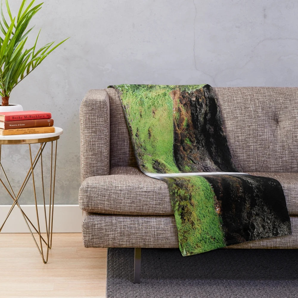 Plush blanket featuring a beautiful Oregon waterfall landscape