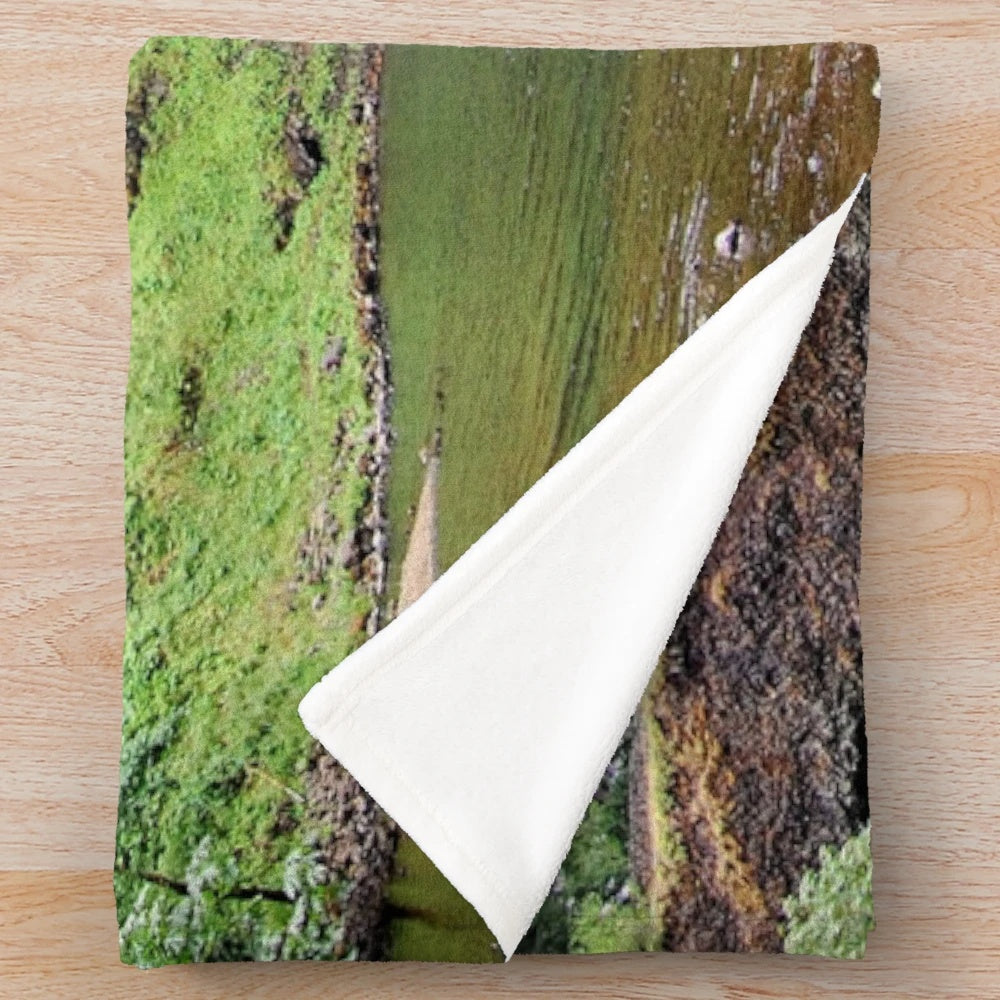 Plush blanket featuring a beautiful Oregon waterfall landscape