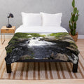 Plush blanket with image of Chapman Falls in Devil's Hopyard State Park, Connecticut