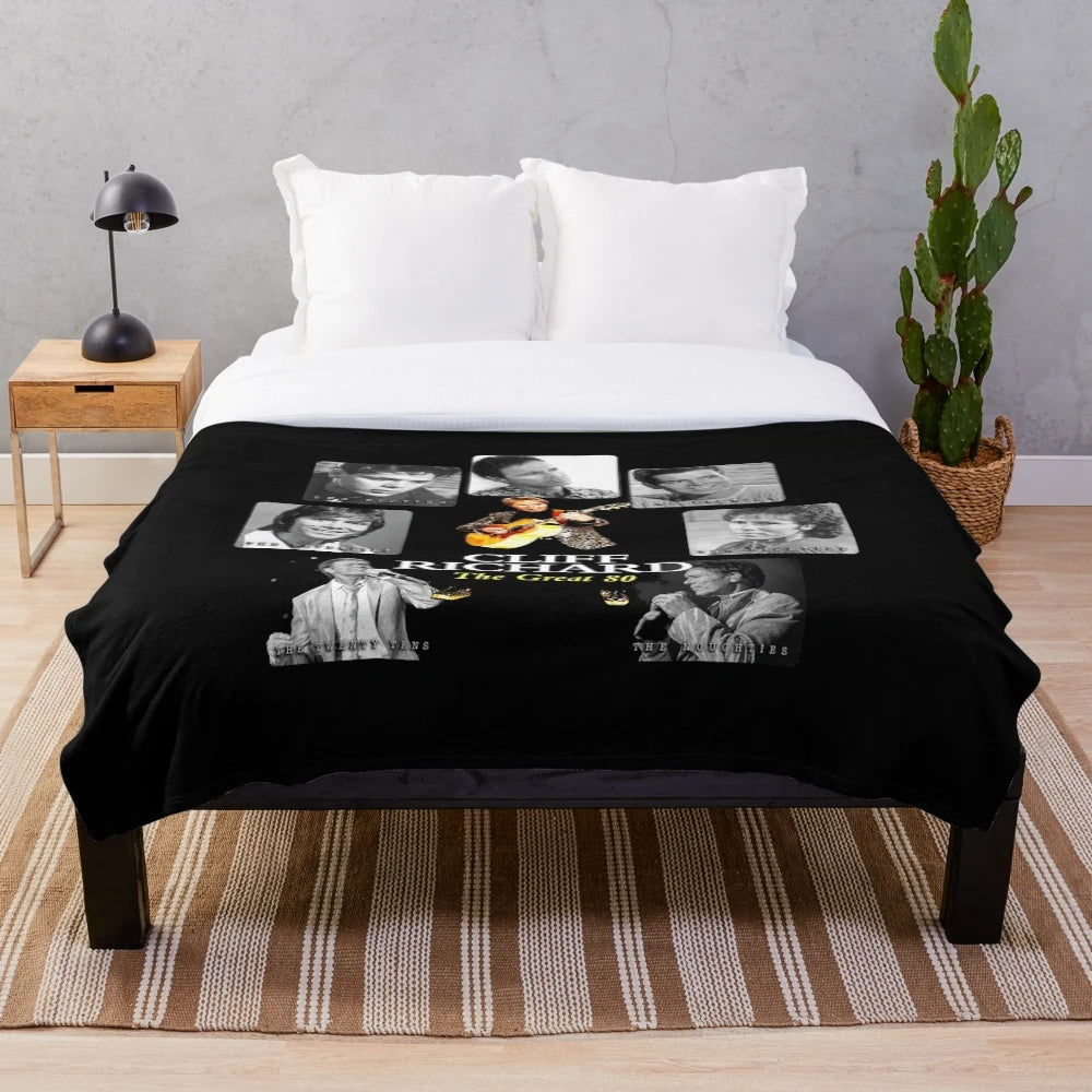 Cliff Richard Plush Blanket with a Clear and Elegant Design