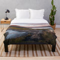 Plush blanket with scenic landscape of Torridon Sunset and Liathach mountains in Scotland