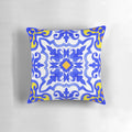 Vibrant blue and white Portuguese azulejo tile patterns with a seamless, vintage mosaic design.
