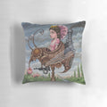 Artfully designed Queen Wasp pillow featuring a biomechanical, steampunk-inspired motif by renowned artist Mark Ryden.