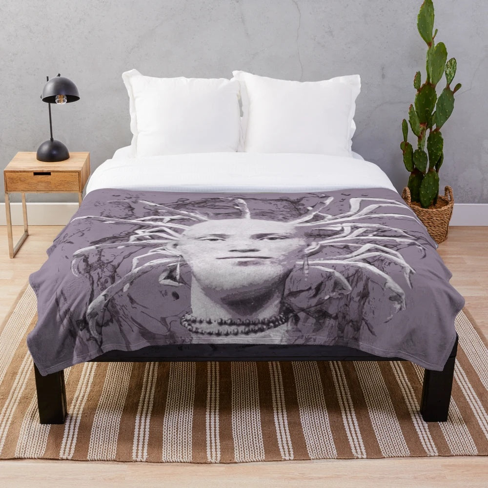 Scorpion Goddess Plush Blanket with Intricate Fantasy Mythology Designs
