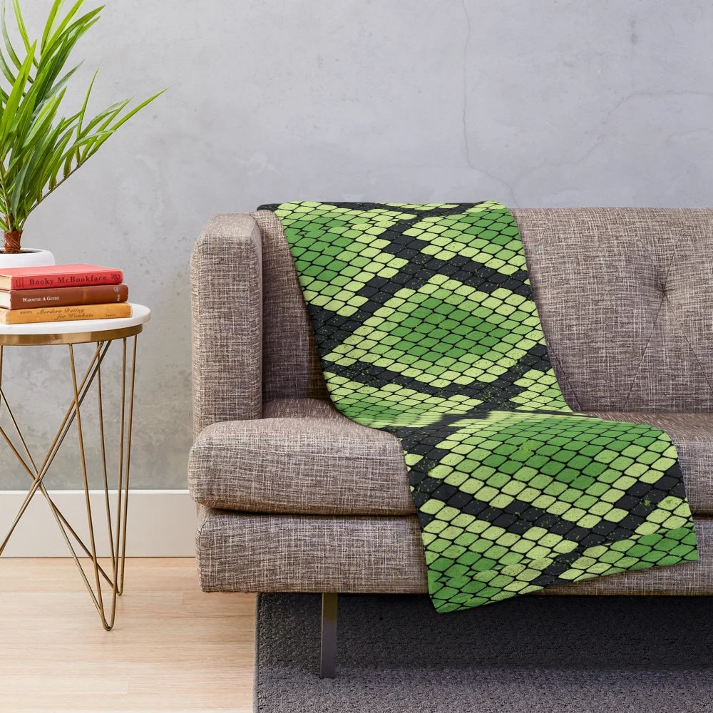 Beautiful snake skin print plush blanket for cozy home decor