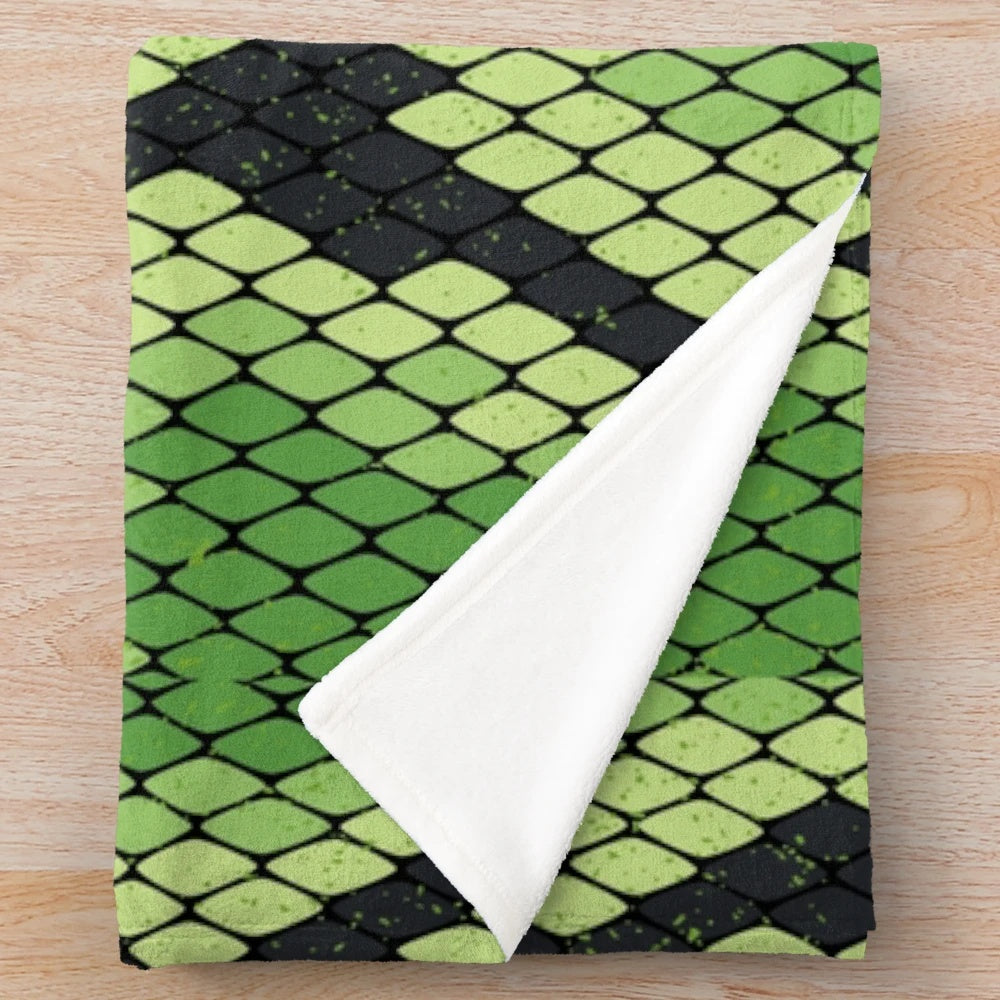 Beautiful snake skin print plush blanket for cozy home decor