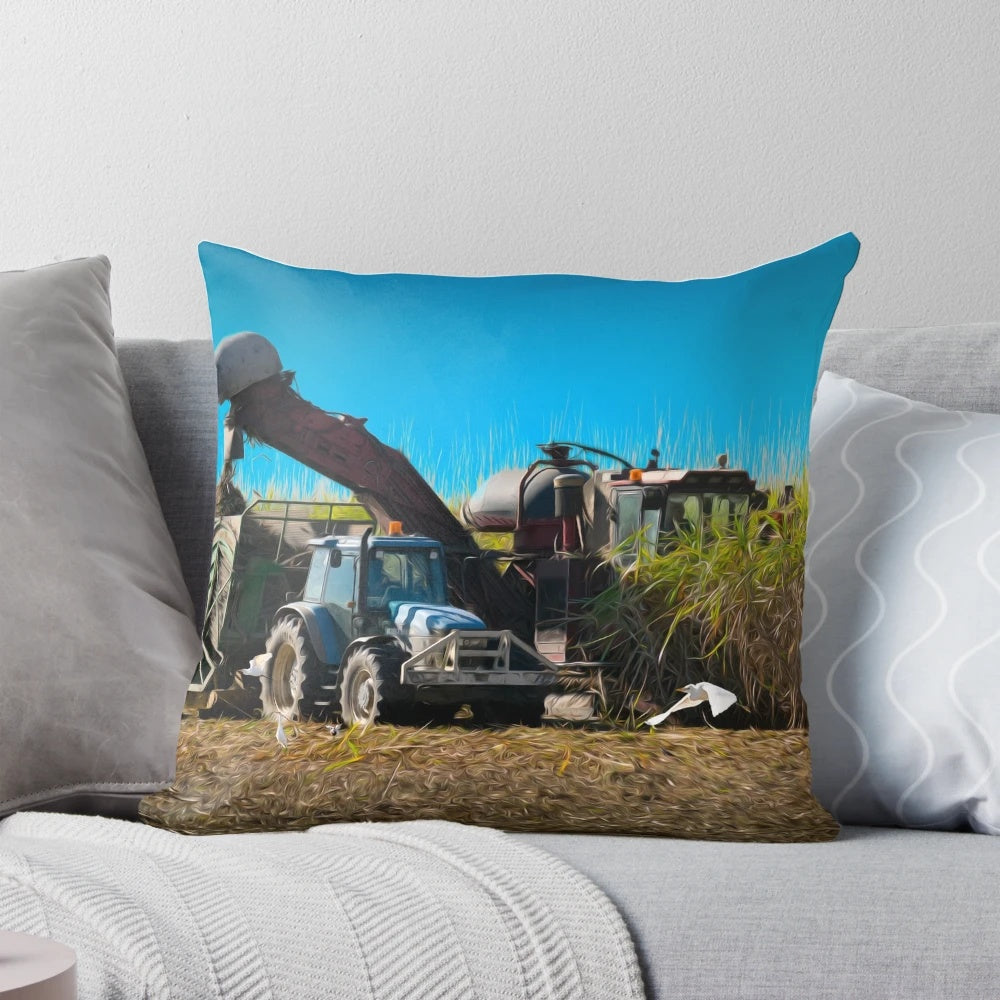 Vibrant artwork depicting the sugar cane harvest in Mackay, Queensland, Australia