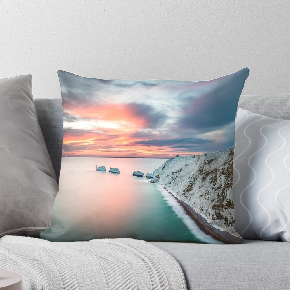 Peaceful sunset at The Needles Lighthouse on the Isle of Wight