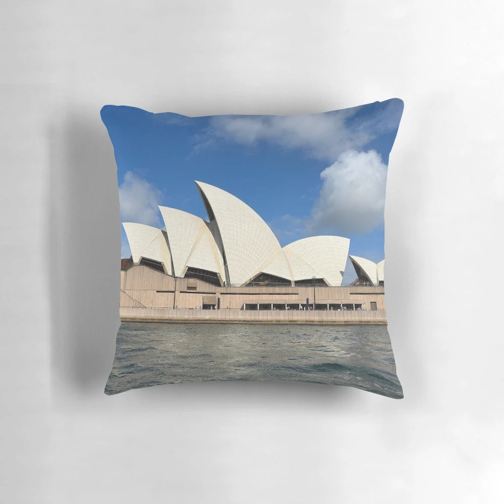 Vibrant Pillow Featuring the Iconic Sydney Opera House, a Renowned Architectural Landmark in Australia