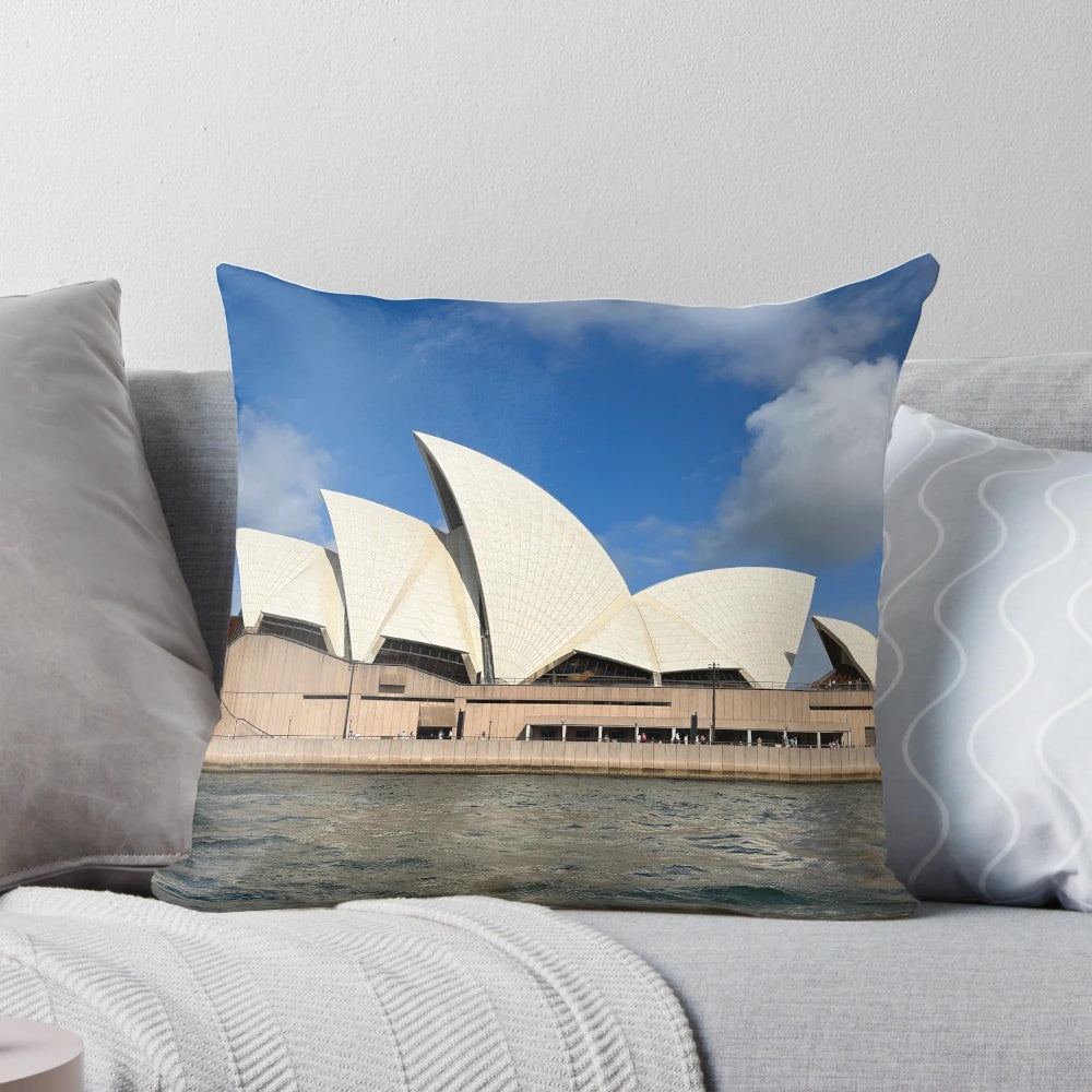 Vibrant Pillow Featuring the Iconic Sydney Opera House, a Renowned Architectural Landmark in Australia