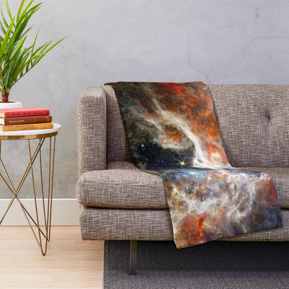 Tarantula Nebula JWST Image Printed Plush Blanket