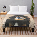 Tibetan Mastiff dog portrait plush blanket