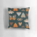 Decorative pillow featuring a close-up photograph of a beautiful tiger moth