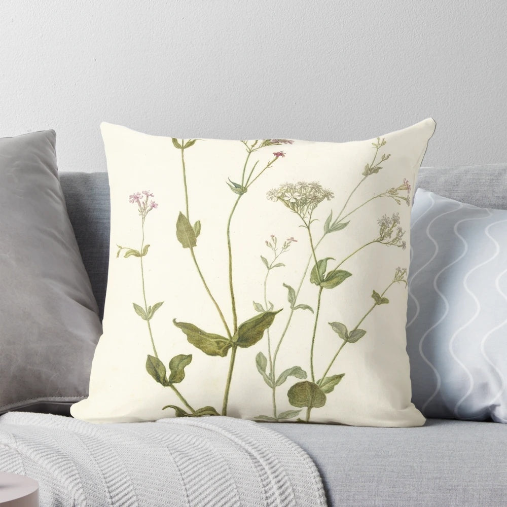 Vintage Botanical Print Pillow for Home Decor