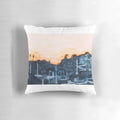 Breathtaking watercolor painting of the sunset over the historic ruins of the Roman Forum in Rome, Italy
