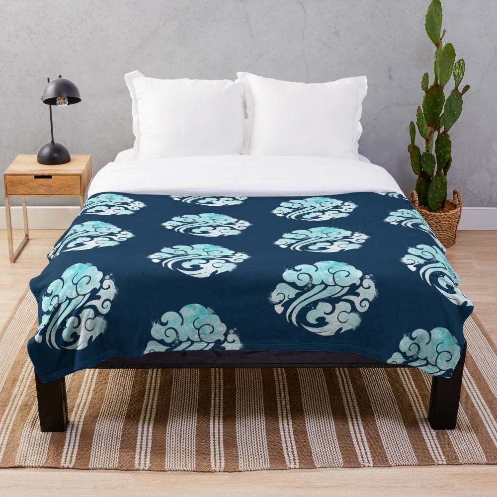 Watercolor-style plush blanket featuring the iconic Lan Sect from the hit show The Untamed