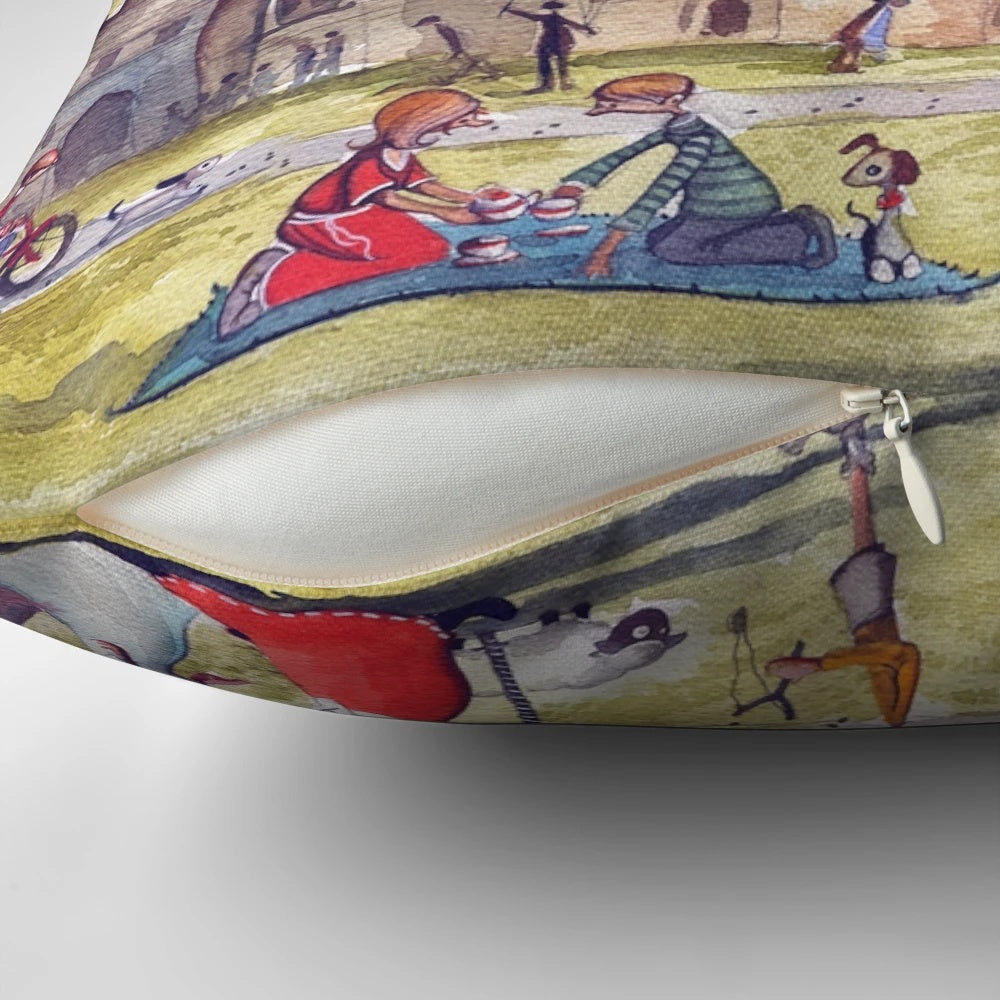 Pillow featuring the beautiful Wells Cathedral in Somerset, England