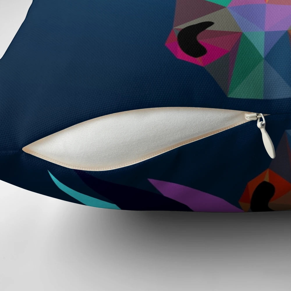 Artistic abstract pillow featuring a wild horse design