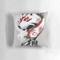 Cozy wolf-themed pillow with a painterly, retro design