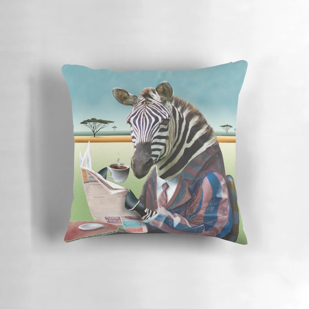 Detailed black and white photograph of a zebra in its natural habitat
