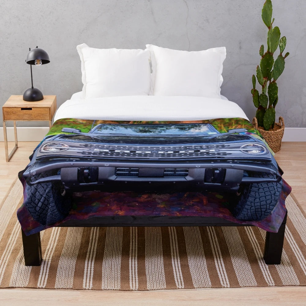 2022 Black Ford Bronco Inspired Plush Blanket