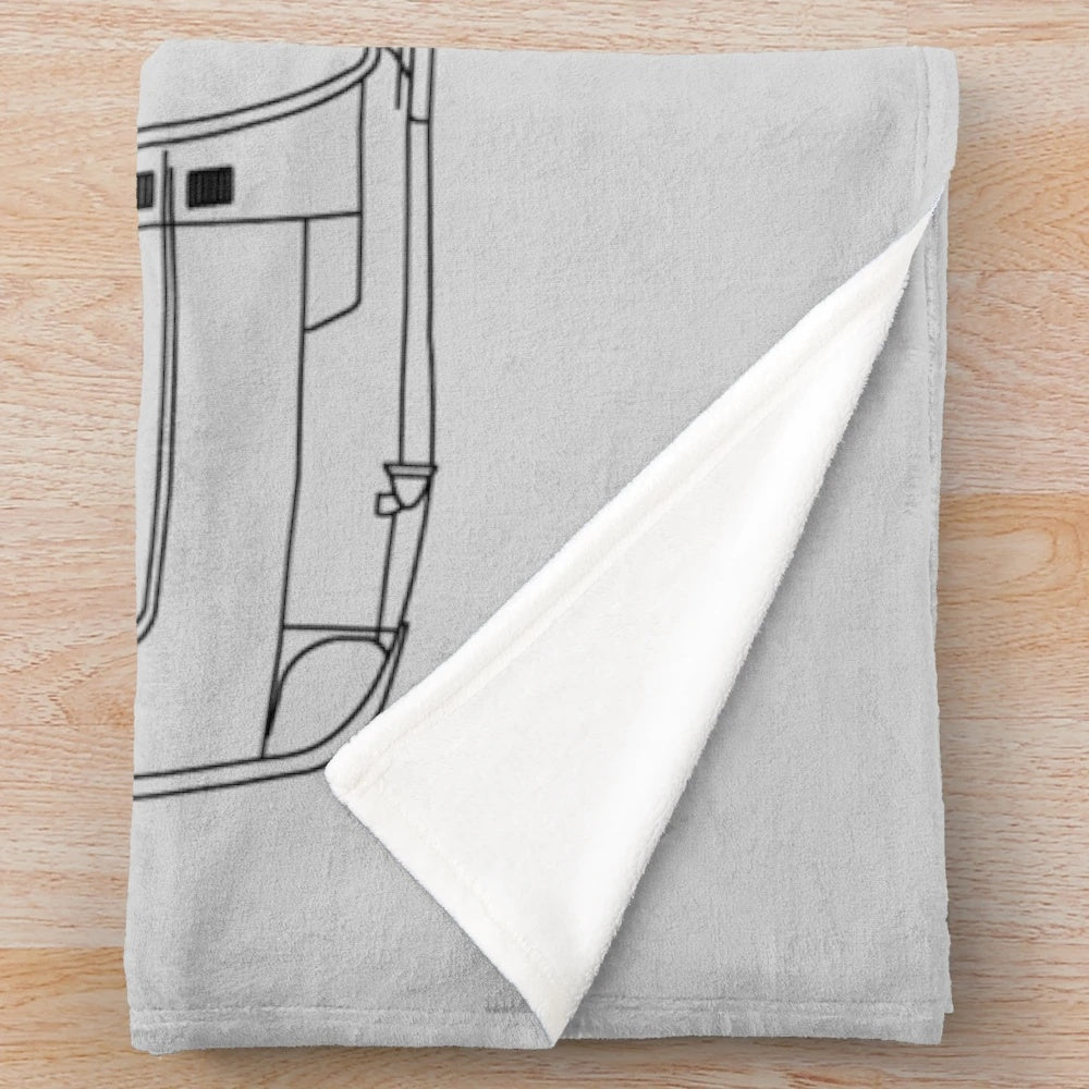240Z blueprint plush blanket for car enthusiasts