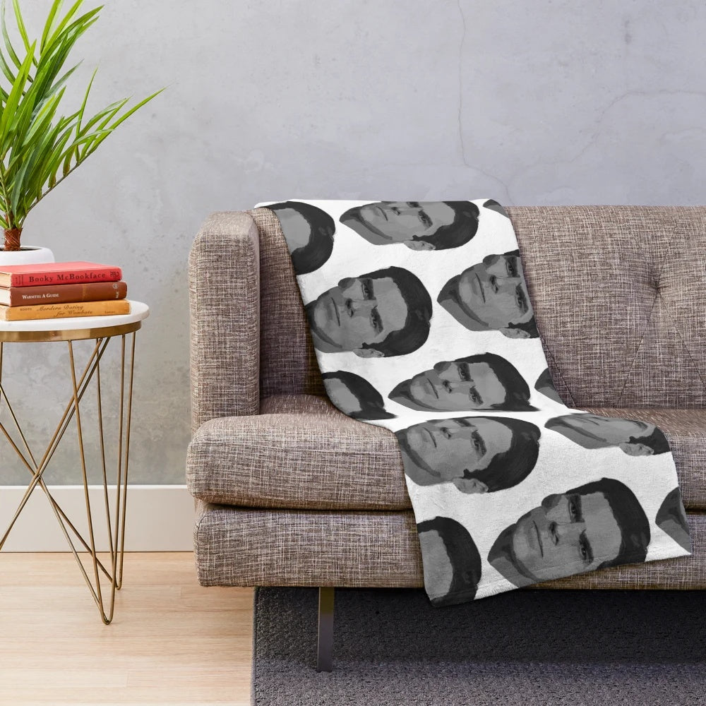 Aaron Hotchner from Criminal Minds portrait on a plush blanket