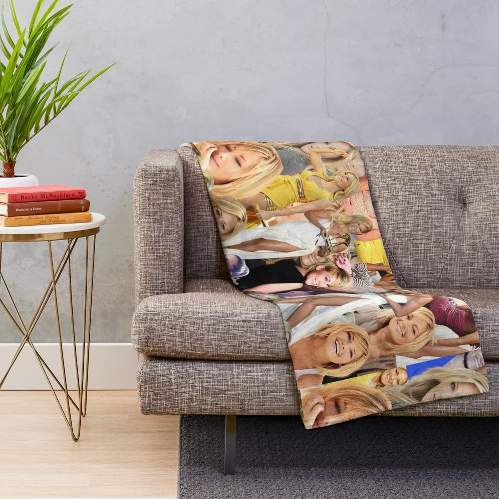 Helene Fischer German Pop Singer Abstract Collage Pattern Plush Blanket