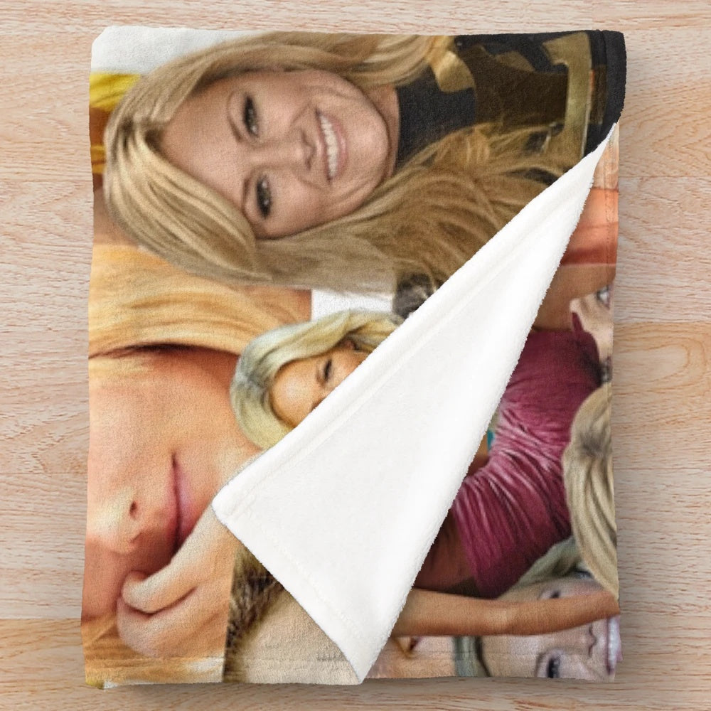 Helene Fischer German Pop Singer Abstract Collage Pattern Plush Blanket