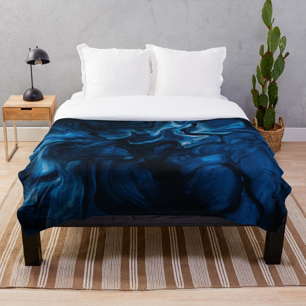 Stylish abstract plush blanket with nature-inspired pattern