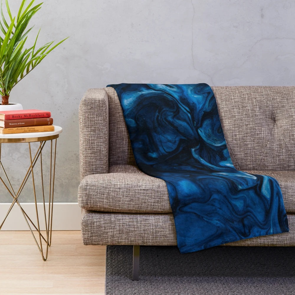 Stylish abstract plush blanket with nature-inspired pattern