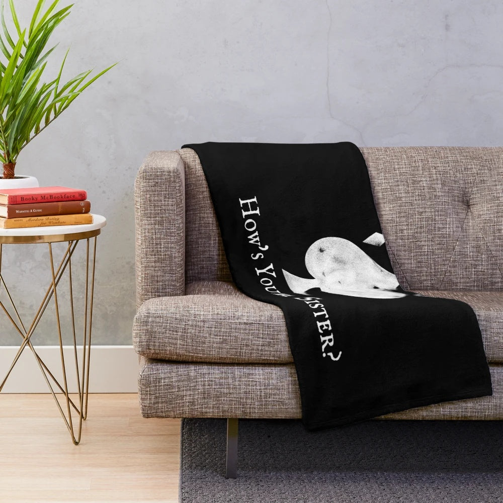 Ace of Spades inspired plush blanket with a cool black and white diamond pattern