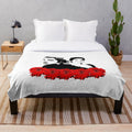 Aesthetic portrait plush blanket featuring vintage French cinema inspired design