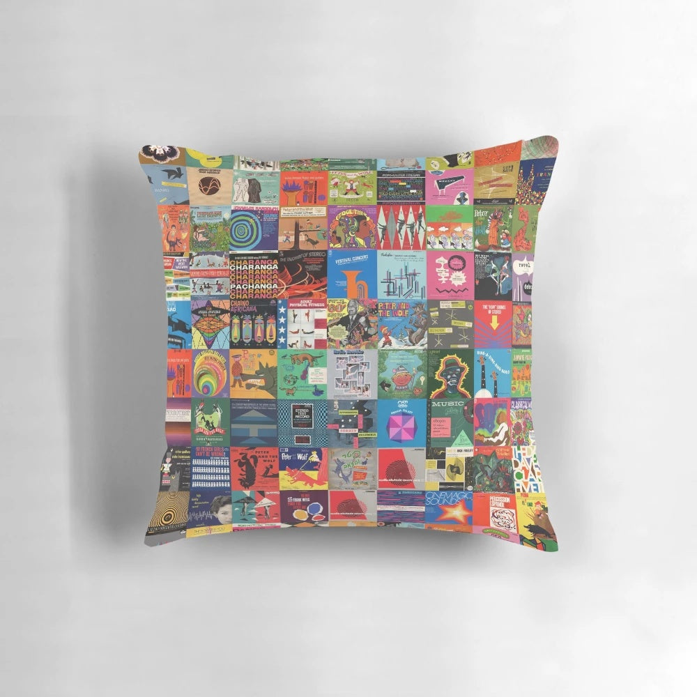 Decorative pillow featuring album cover artwork