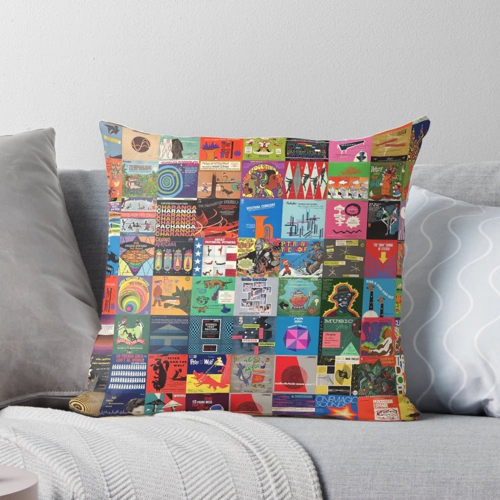 Decorative pillow featuring album cover artwork