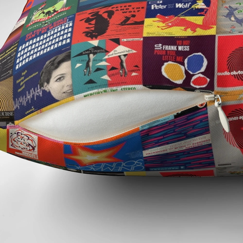 Decorative pillow featuring album cover artwork