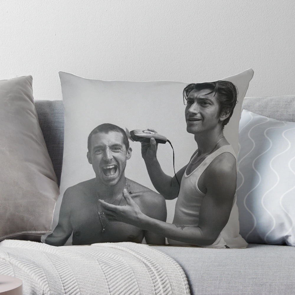 Decorative pillow featuring Alex Turner and Miles Kane, the members of the band The Last Shadow Puppets
