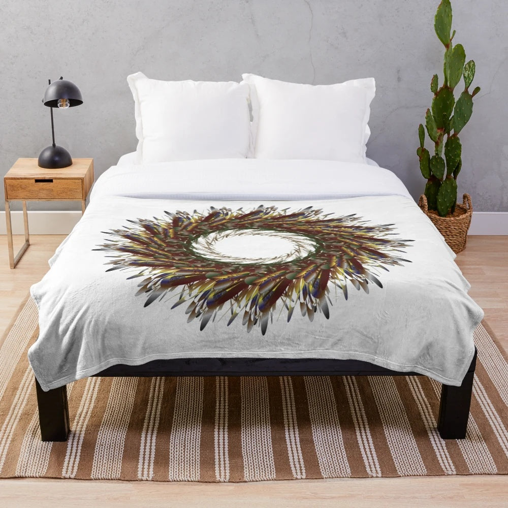 Plush designer blanket with vibrant and trendy pattern