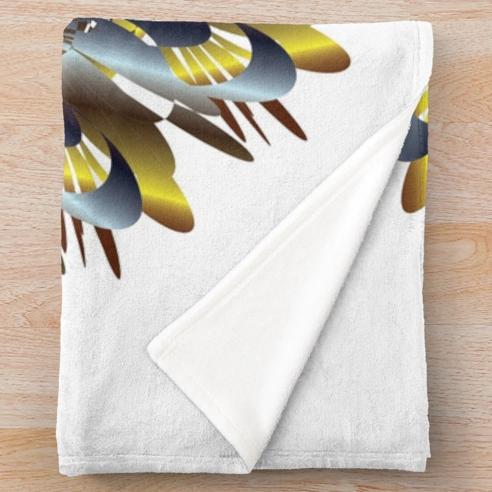 Stylish and cozy designer's plush blanket with vibrant pattern