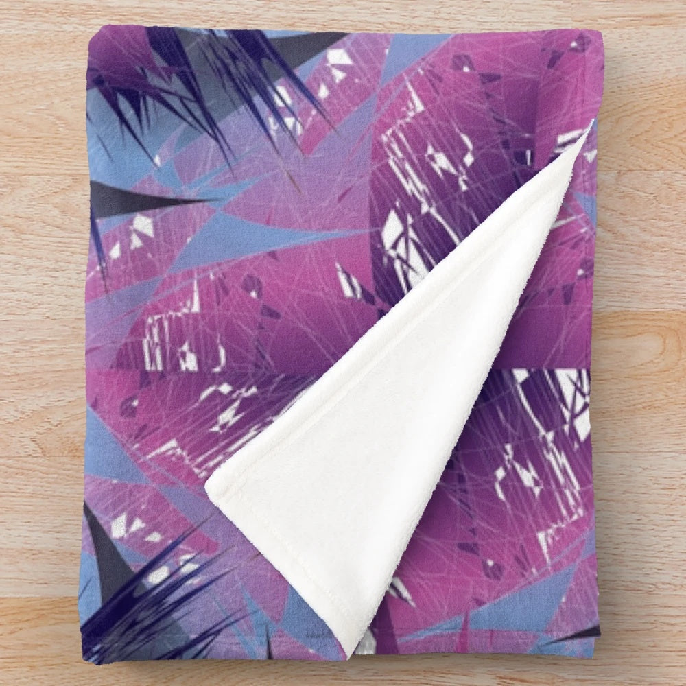 Vibrant and trendy designer's plush blanket with nature-inspired pattern