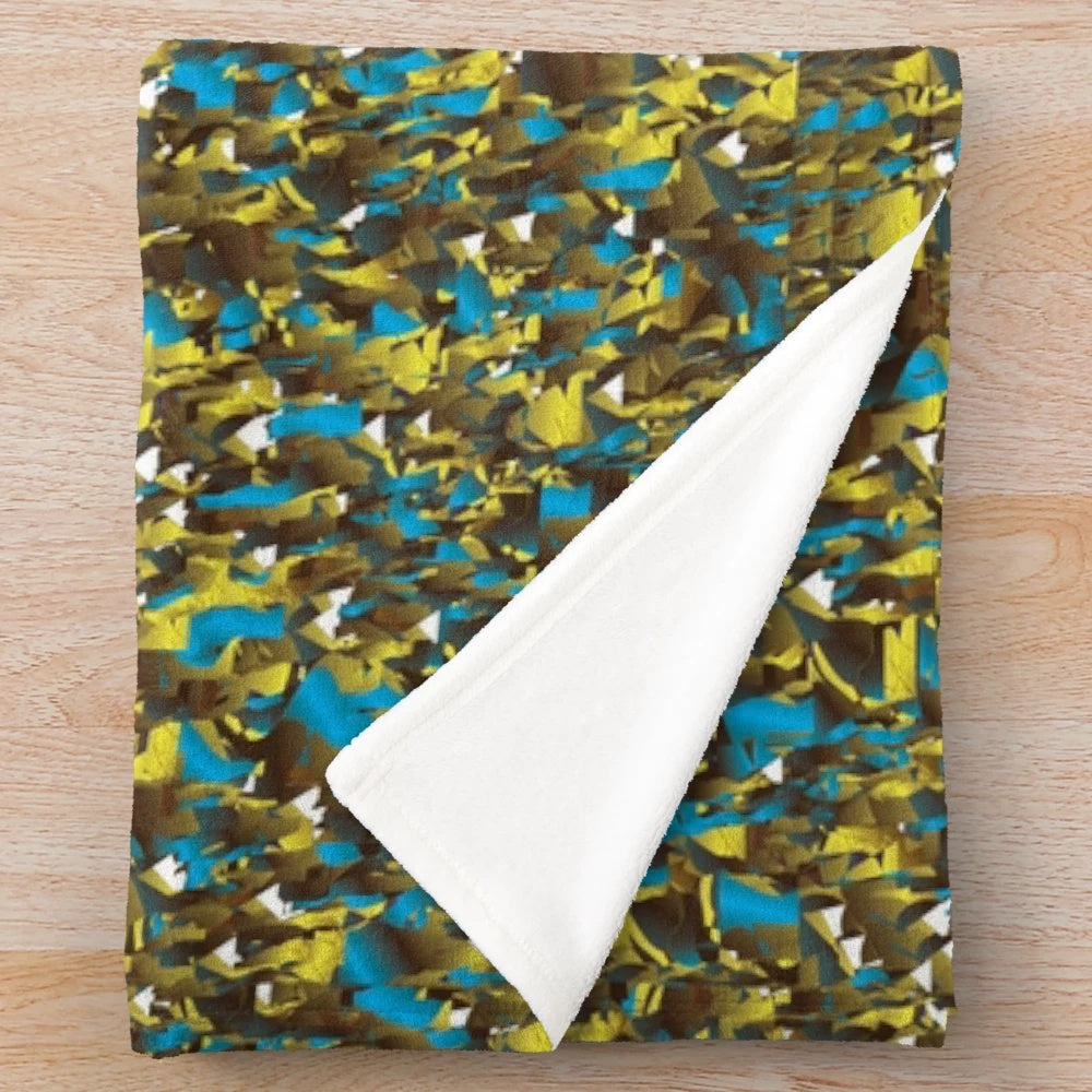 Vibrant and trendy designer's plush blanket with a unique pattern