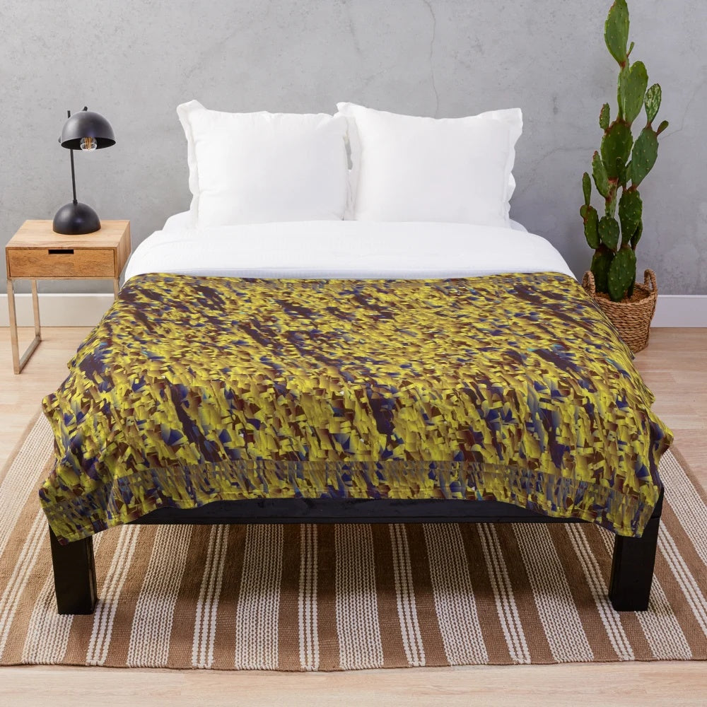 Plush designer blanket with vibrant and trendy pattern