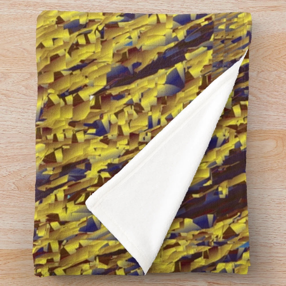 Plush designer blanket with vibrant and trendy pattern