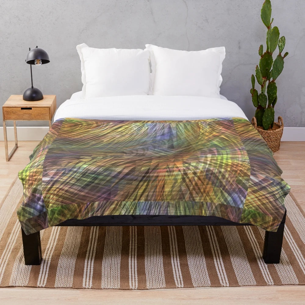 Designer's plush blanket with a stylish and symmetrical pattern