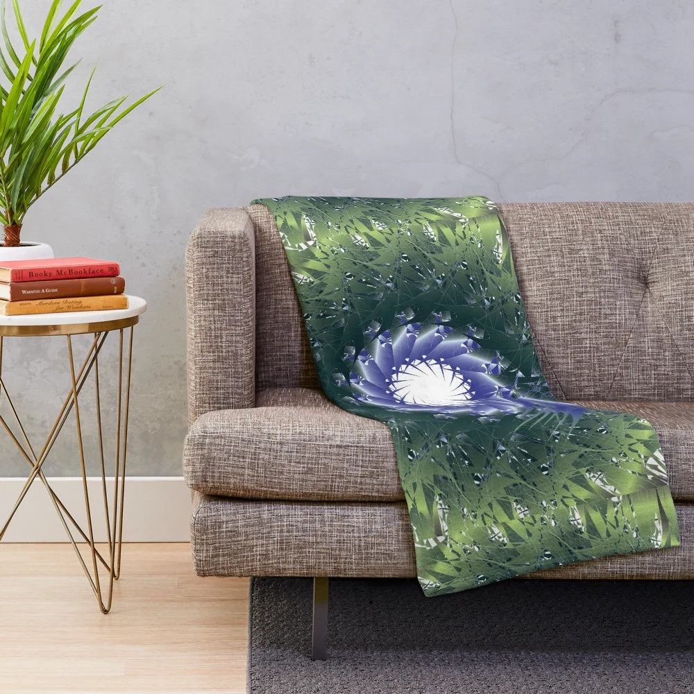 Plush designer's blanket with vibrant and trendy pattern