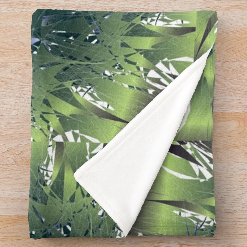 Plush designer's blanket with vibrant and trendy pattern