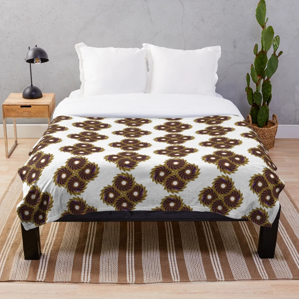 Stylish and cozy plush blanket with a vibrant and symmetrical pattern