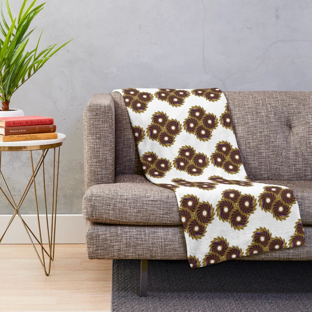 Stylish and cozy plush blanket with a vibrant and symmetrical pattern