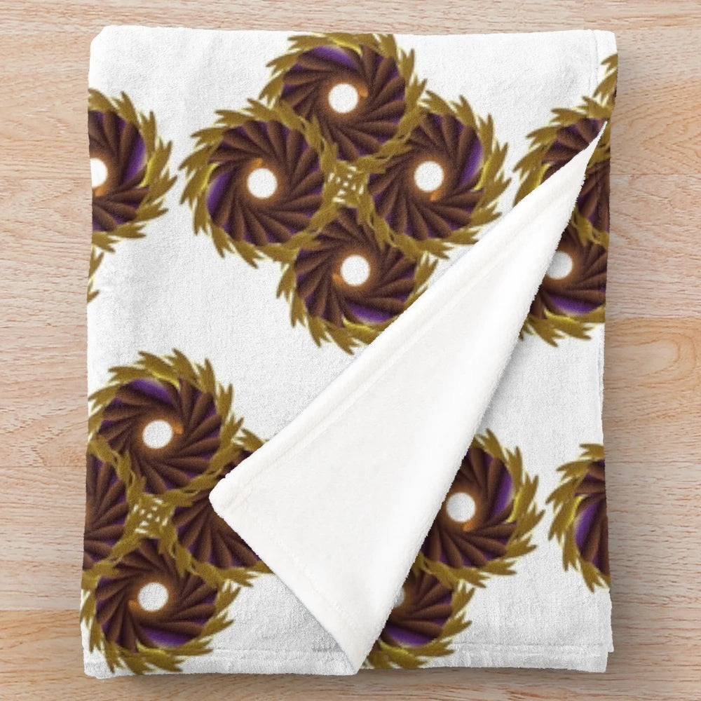 Stylish and cozy plush blanket with a vibrant and symmetrical pattern