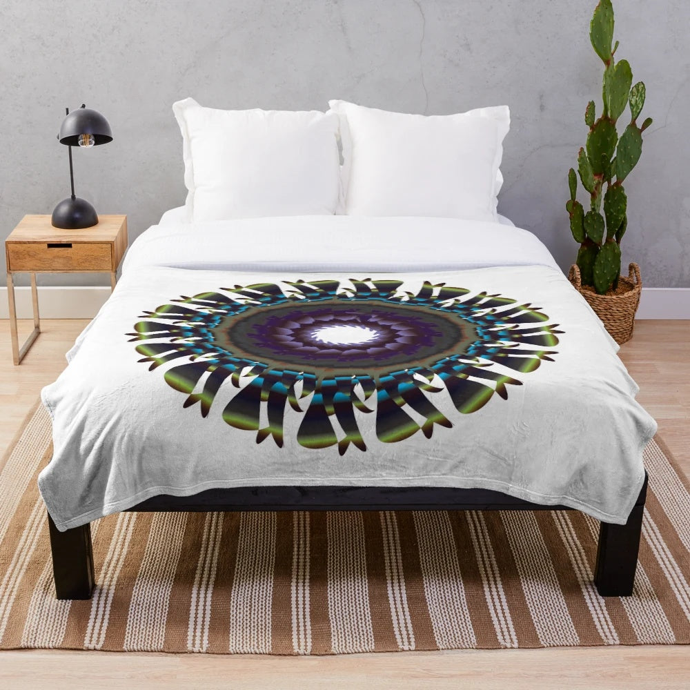 Soft and vibrant plush blanket with modern design